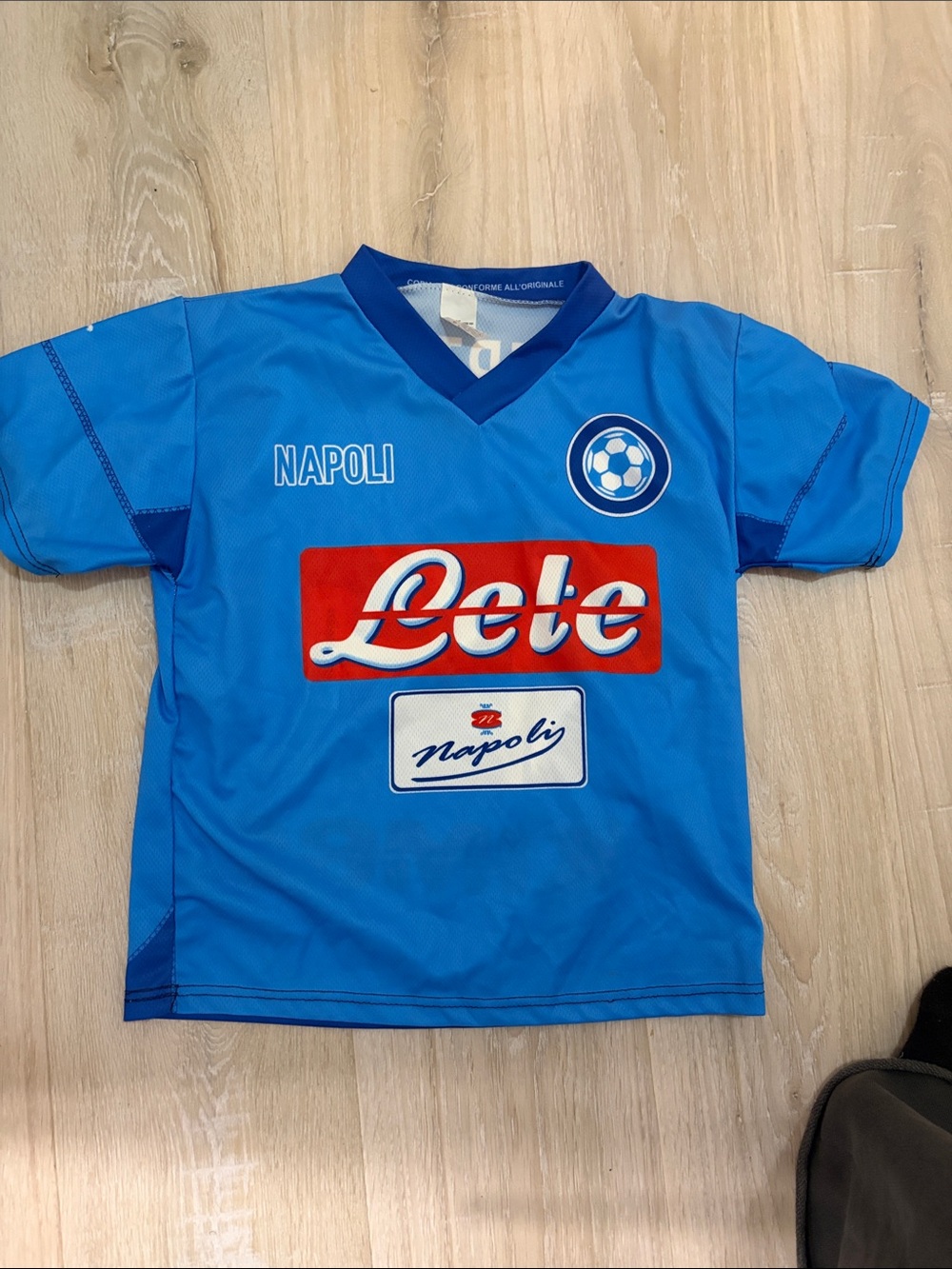 Napoli Kids Blue Soccer Jersey - Lete Logo